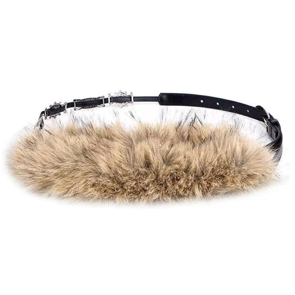 Fascia in Finta Pelliccia Peluche Stile Ragazza Piccante Y2K Moda Cintura Peluche Donna/Ragazze