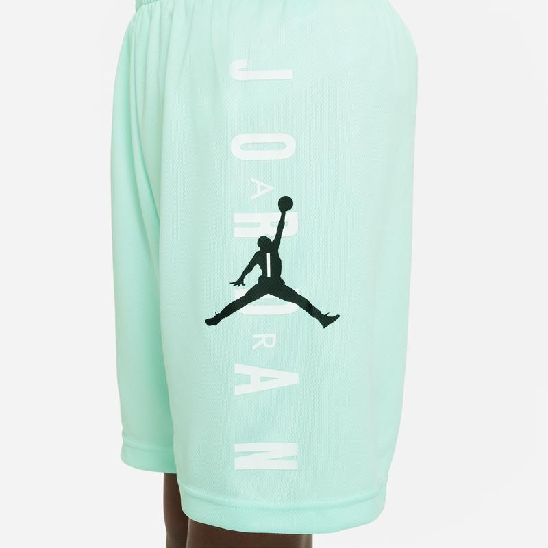 Jordan Kids Logo Print Straight-Leg Shorts Kids Bottoms Foam-Mint-Green CW1500-379