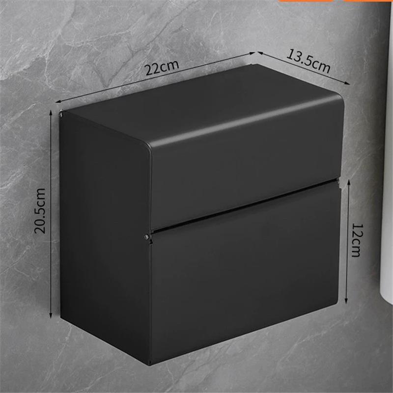Bathroom Paper Holder SUS304 Black Bathroom Paper Roll Holder Gray Tissue Holder Box  Rack Toilet Paper Holder Tissue Boxes