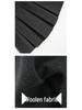 Women's High Waist Gray Wool Pleated Midi Skirt - Autumn/Winter Korean A-Line Style