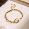 Fashion Circle Bracelet Necklace Set for Women Stainless Steel Hypoallergenic Daily Jewelry Set Gifts 2pcs Set