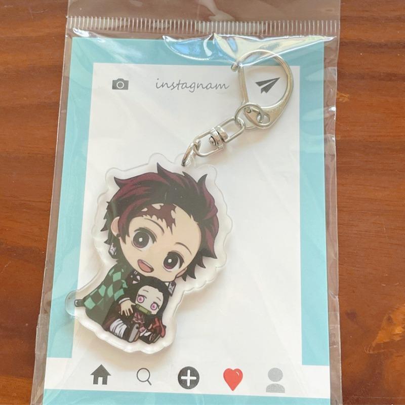 Demon Slayer Cartoon Acrylic Keychain Kamado Tanjirou Anime Action Figures Doll Kawaii Car Key Bag Decoration Cute Gift for Girl