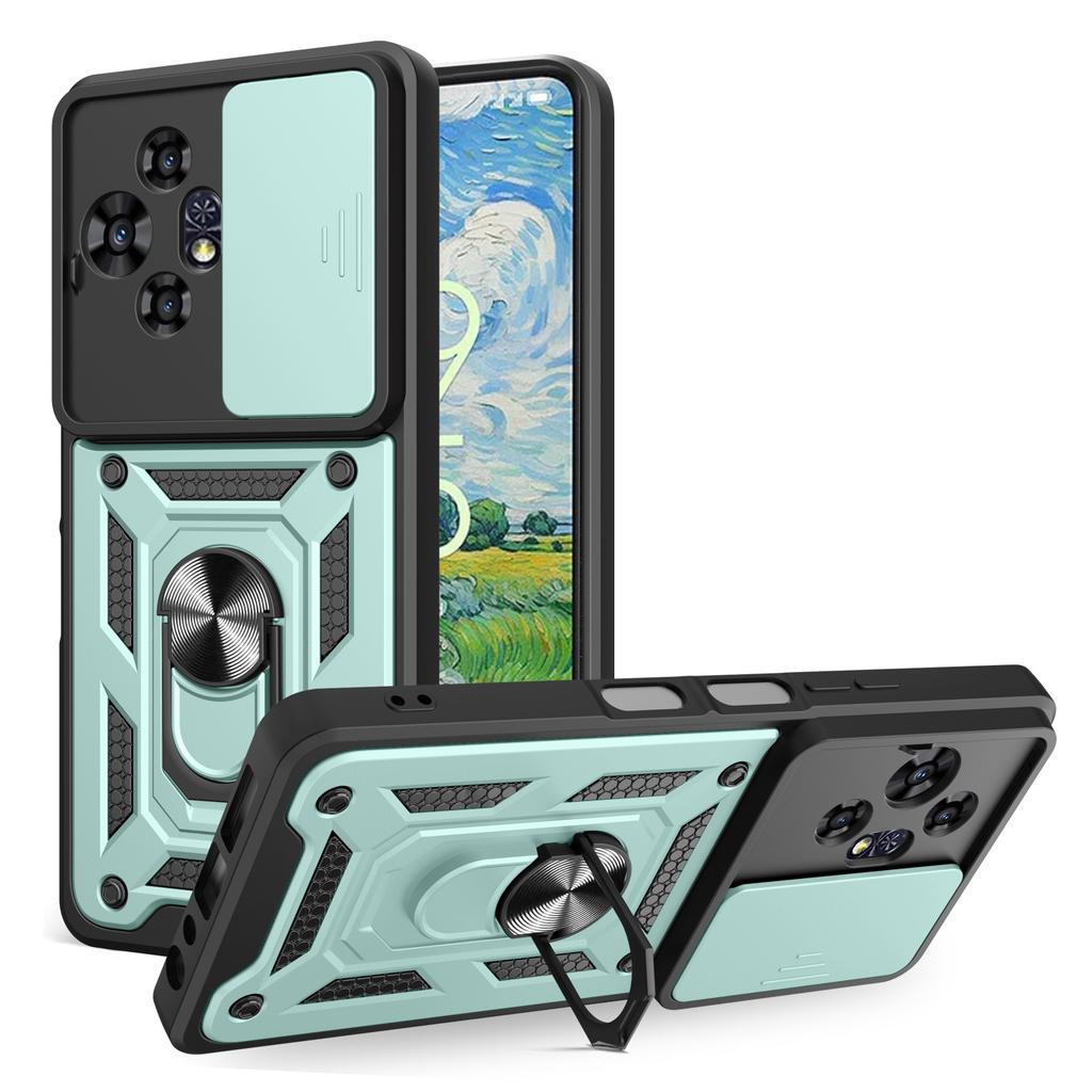 For TCL 50 Pro NxtPaper 5G Deksel med Skyvekamera-deksel PC+TPU Støtteben Telefondeksel