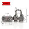 304 Stainless Steel Wire Rope Thimble, U-Bolt Clamp & Clip Set