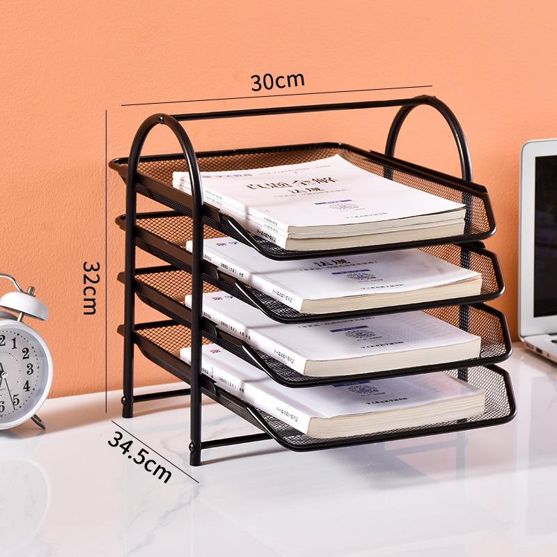 Layer Metal Mesh Desktop Drawable File Rack Office Document Holder