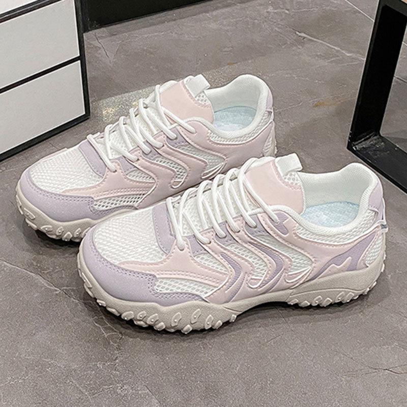 

Mesh sneakers women s 2025 new summer versatile breathable soft sole lightweight casual board shoes women s white shoes 40 фиолетовый