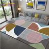 Geometric Carpet for Living Room Velvet Rug Kids Bedroom Bedside Rugs Soft Square Fluffy Carpets Home Sofa Table Decor Mat