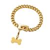 Fashion Chain Dog Collar With Bone Tag Design Suitable For Pet Decoration Daily