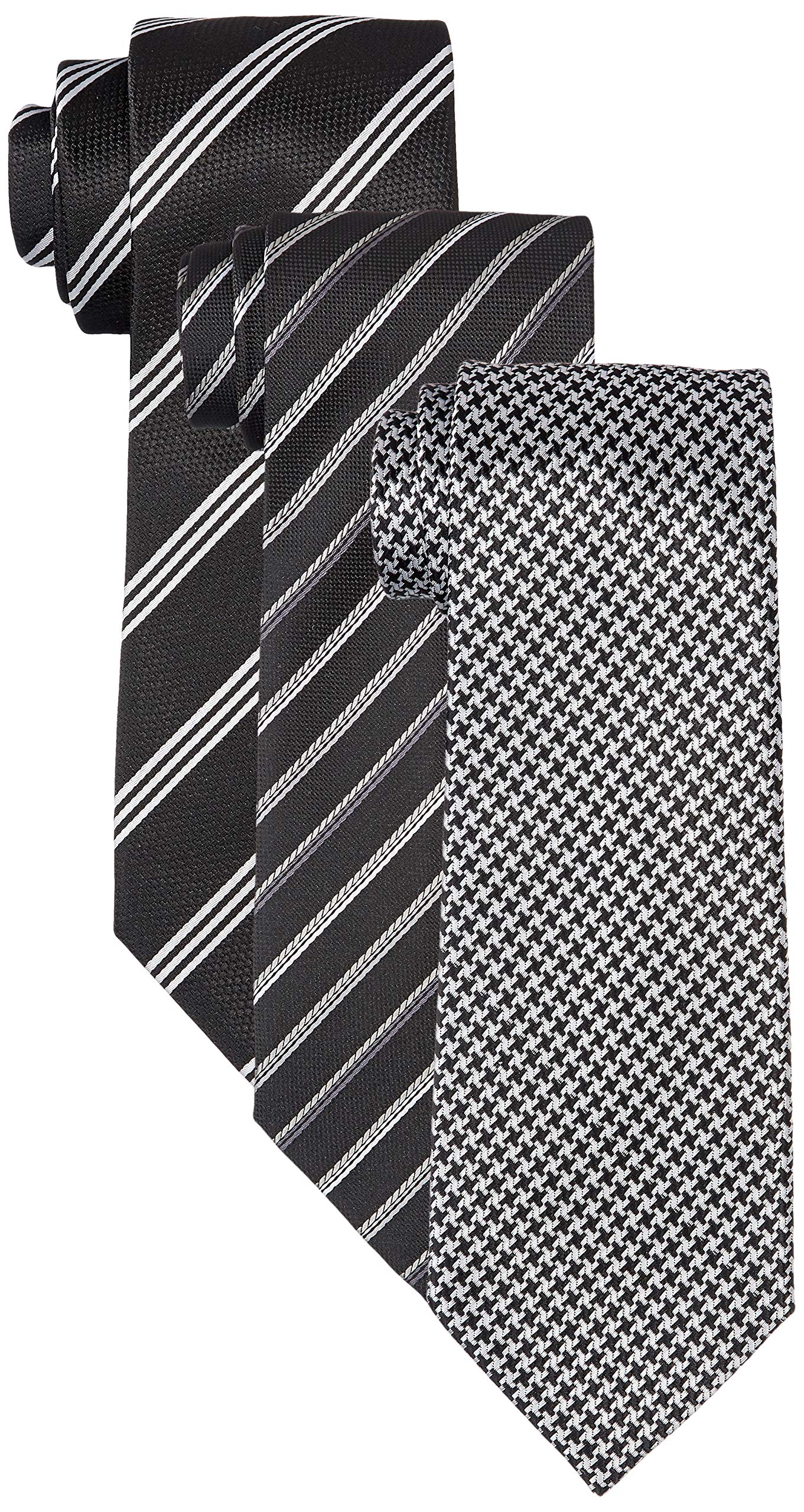 

[Dress Code 101] 3-Piece Tie Set - Perfect for Business - Men s Tie Set with Laundry Net - Washable Business Ties - 005 Black - Made in Japan - 8cm