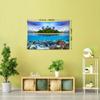 1pc Pacific Island Reef Waves Tapestry Wall Hanging, Room Decor, Bedroom Decor, Living Room Background, Natural Style Backdrop Cloth