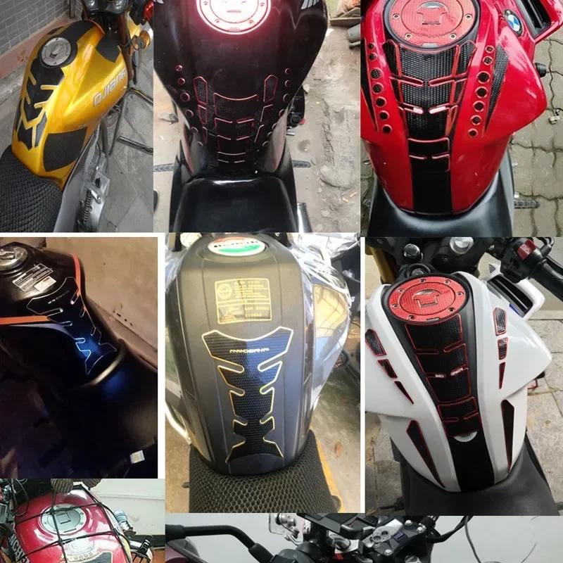 Motorcycle Accessories 3D Fishbone Sticker Fuel Tank Decorations Scratch Covering Decals Hot Sell Black Red Motorbike Stickers