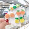 2Pcs Cartoon Fruit Flower Hair Clips Oil Drip Shiny Candy Color Duckbill Hairpin