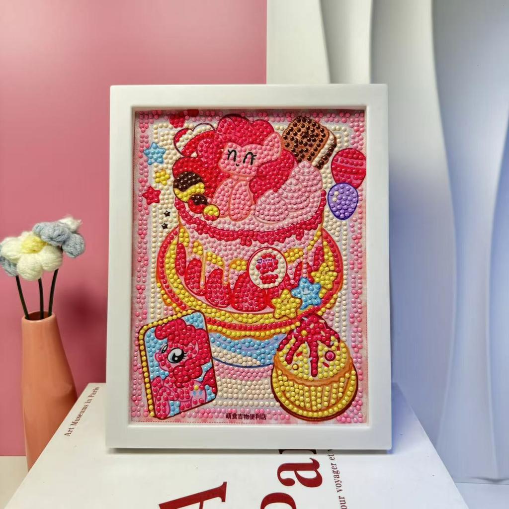 Children'S Diamond Painting Framed Handmade Diy Material Bag Sanrio Diamond Paste Painting Concentration Toy