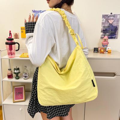 2025 Women's Large Capacity Pleated Tote: Casual Drawstring, Single Shoulder, Crossbody Bag