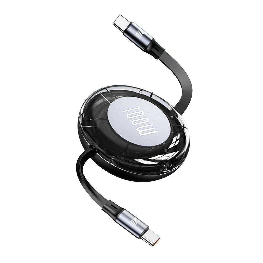 

PD 100W Type C to Type C Cable PD Fast Charging USB C to USB C For IPhone 15 Pro Samsung iPad Quick Charge Shrink Data Cable чёрный