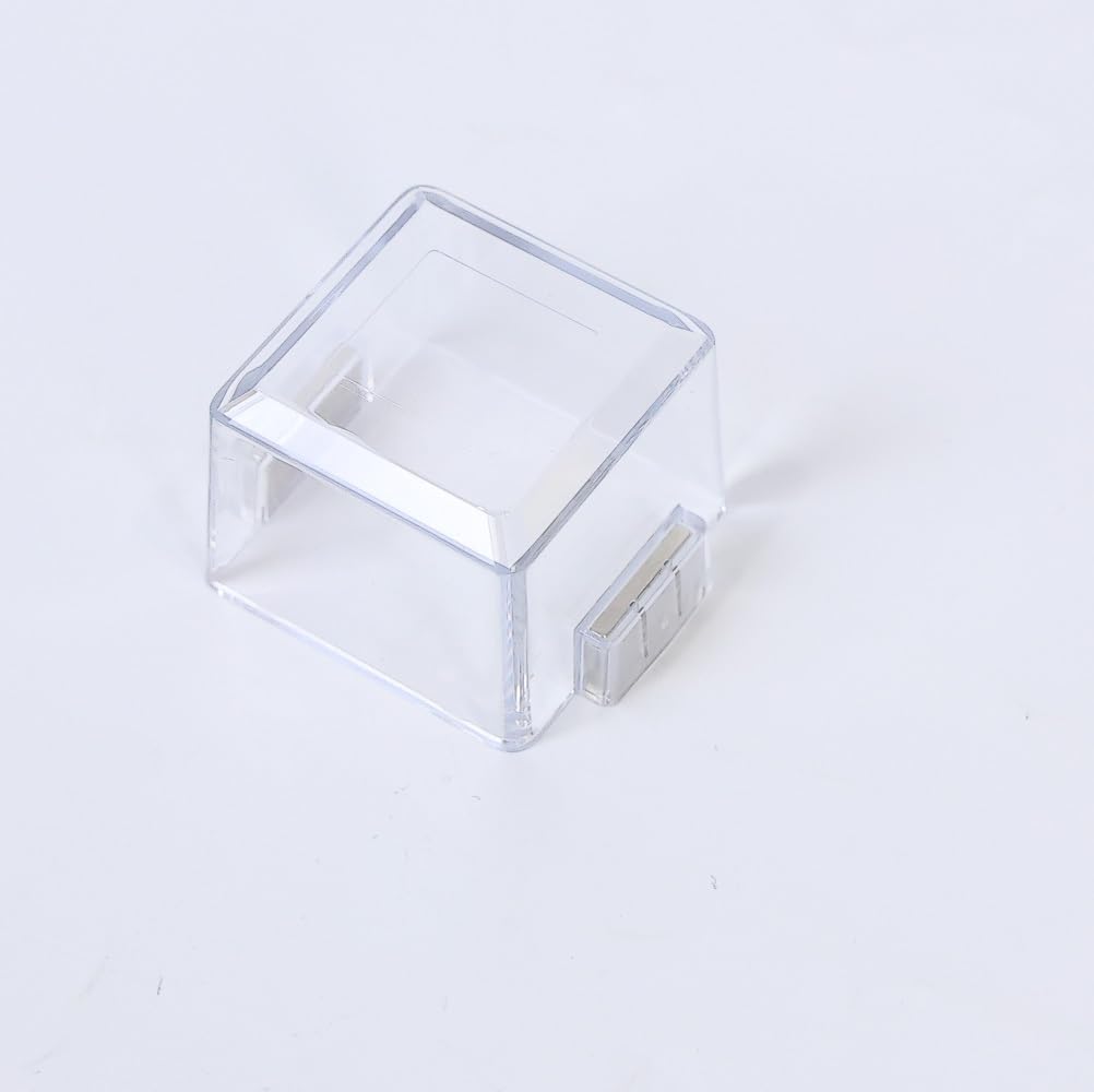 Cubierta de interruptor antimanipulación (imán), PC cuadrado, transparente, 64x64x42mm (Dimensiones externas), con imán para cubrir el interruptor. [Contenido] 1 pieza