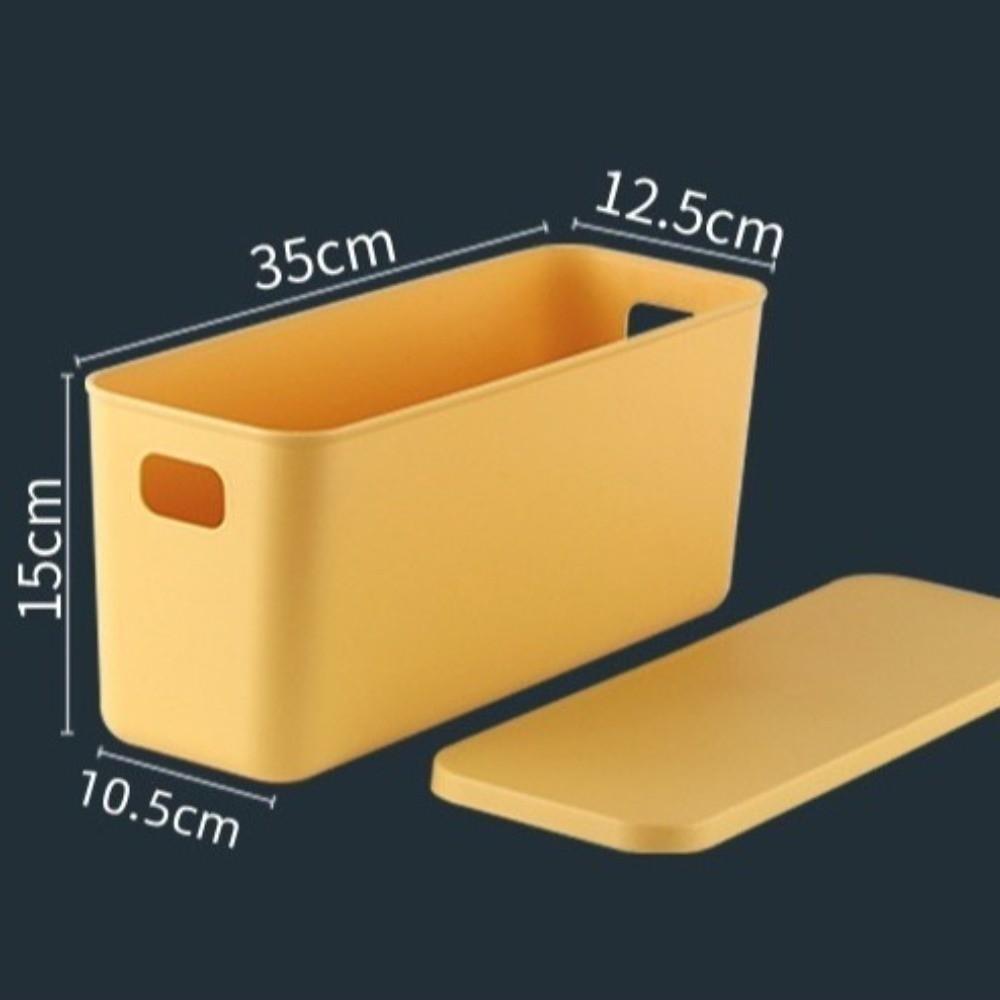 With Lid Storage Basket Plastic Material Narrow Long Storage Box Underwear Storage Sandwich Storage Desktop Box Dormitory Use