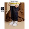 MiniPeace Boys' Winter Plus Velvet Denim Cargo Pants