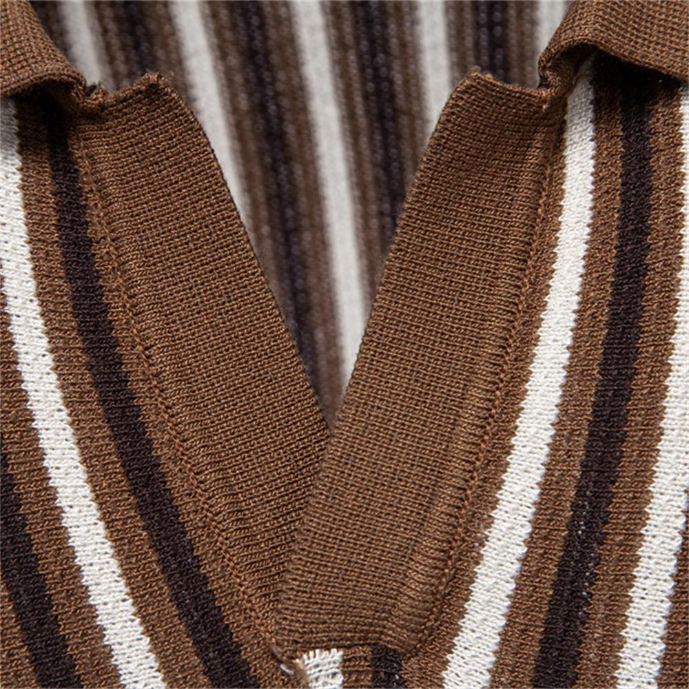 2026 Summer Men's Polo Shirts Stripe Design Ice Silk Short Sleeve Cool Touch Breathable Casual Outdoor Polo Shirt for Men