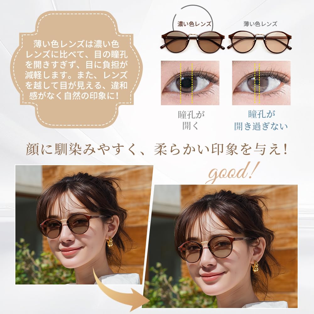FEISEDY Sunglasses for Men and UV400 Round Colored Stylish Boston B1491 Women, Protection, Shape, Stylish, Lightweight, Lenses, Driving, Commuting,