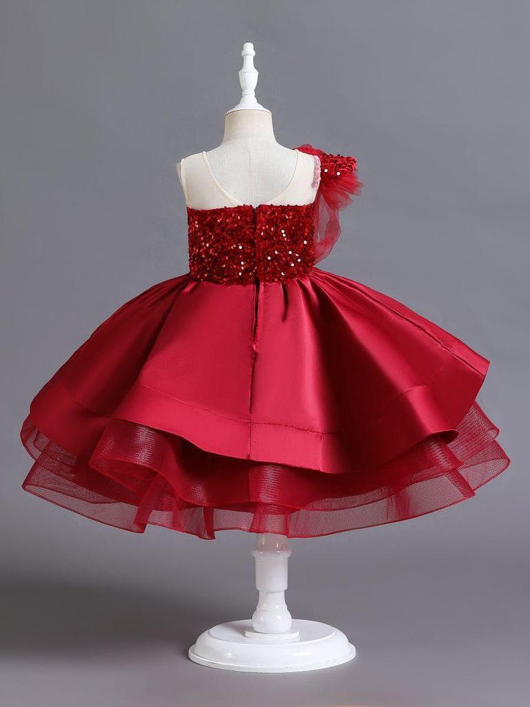 Princess Dress for Girls - Puffy Sequined Birthday, Performance, and Evening Wear