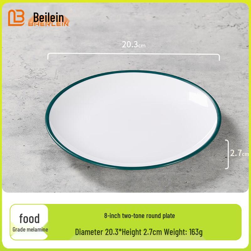 Belai en Food-Grade A5 Melamine Round Serving Plates (Set of 10)