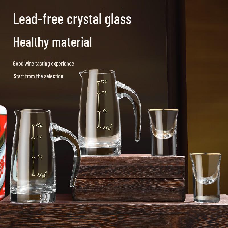 Handmade Lead-Free Crystal Glass Chinese Liquor Decanter & Cup Set