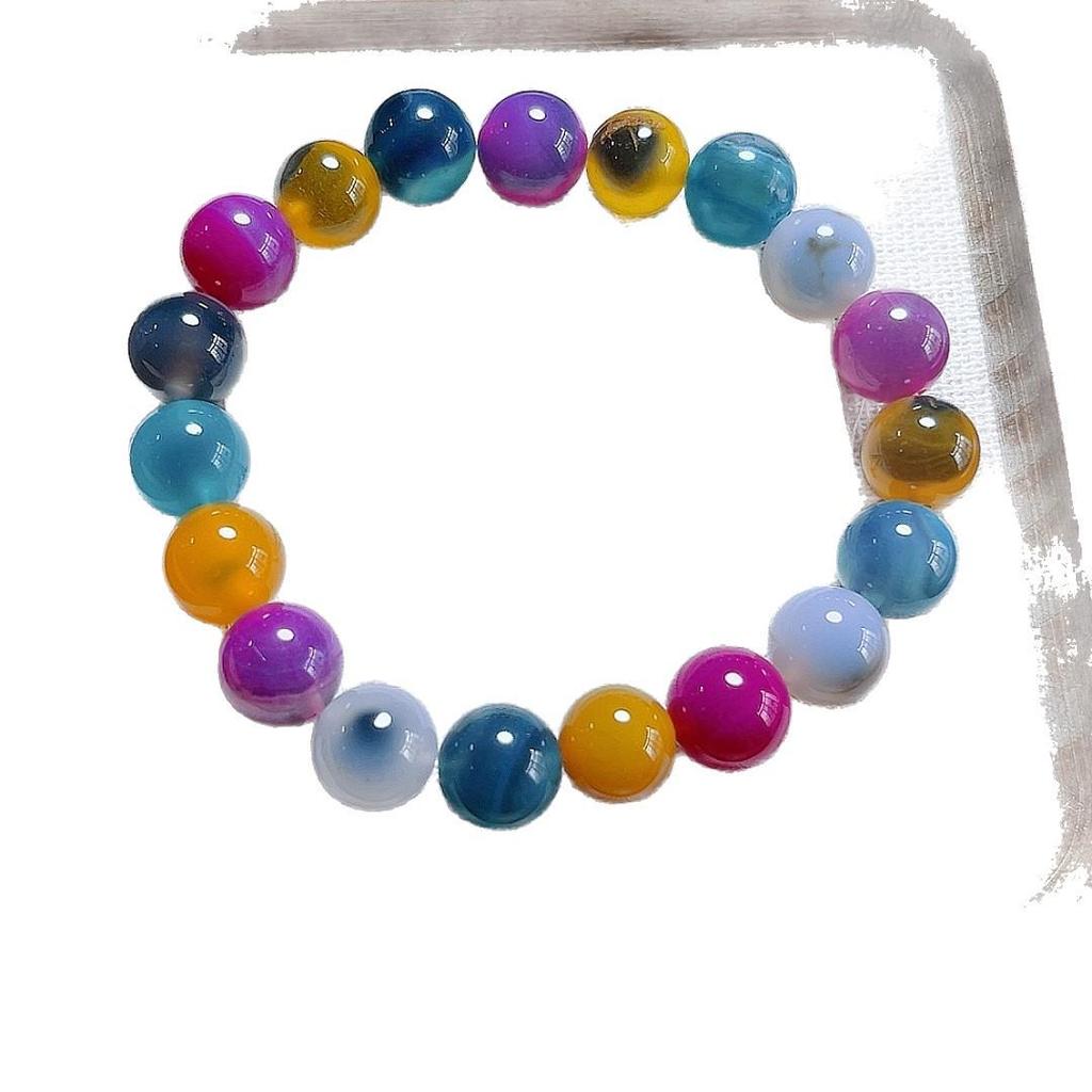 Sugar Heart Agate Bracelet - Seven-Color Stone, Popular Street Stall Live Stream Item