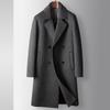 Manteau pour homme Automne et Hiver Mi-long Croisé Laine Trench-coat Âge moyen et Jeune Luxe Léger Décontracté Chaud Laine Double Face