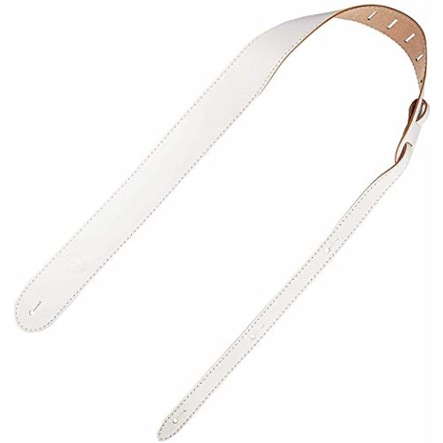 Live Line Leather Guitar Strap, Standard Style, Stitched, White, LM45WHT