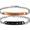 "Fashion "His Queen"Her King "Stainless Steel Couple Bracelets His and Hers Matching Bracelets Gifts