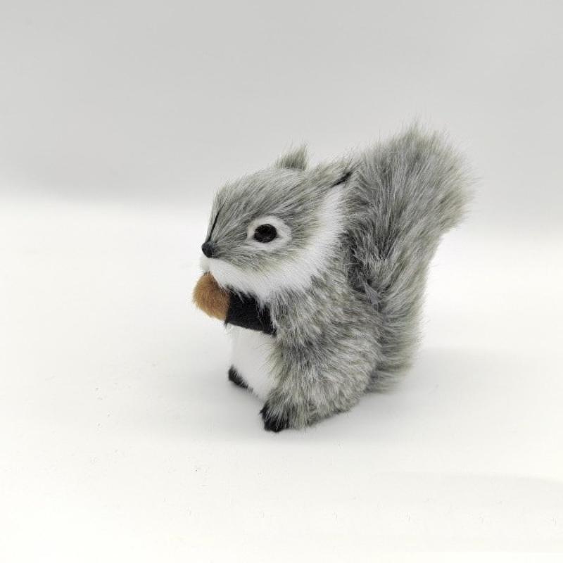 Perfect 1Pcs Fake Animal Christmas Table Decoration Mini Artificial Squirrel Figurines Miniatures Plush Simulation Squirrel Ornaments