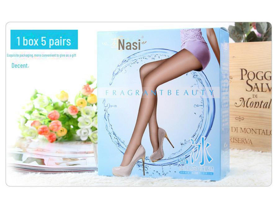 Fenna Women's 10D Core-Spun Silk Thin Pantyhose for Spring and Summer