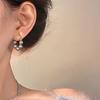 Delicate Gray Pearl Zircon Hoop Earrings for Women Vintage Elegant Crystal Beaded Earrings Bride Wedding Jewelry Gifts