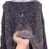 Women's High-End Colorful Polka Dot Sweater - Autumn/Winter 2024, Round Neck, Short, Thick Wool Pullover