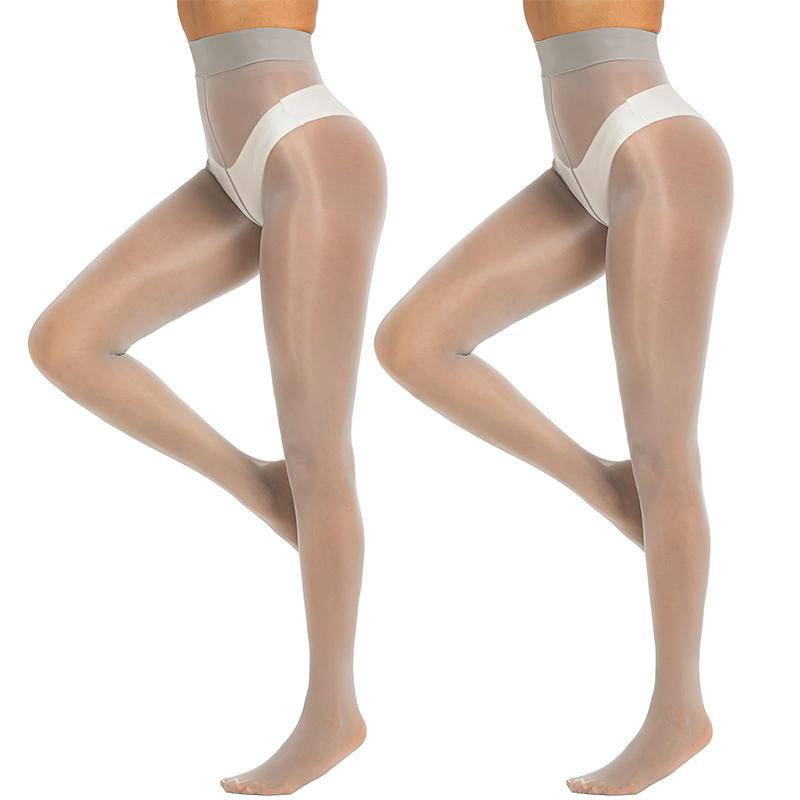 

Kave 2Pairs Sexy Plus Size Colored 8D 100% Oli Sheer Pantyhose For Women Elastic Female Smoothly Ultra Thin And Shiny Legging fit for 40-70kg