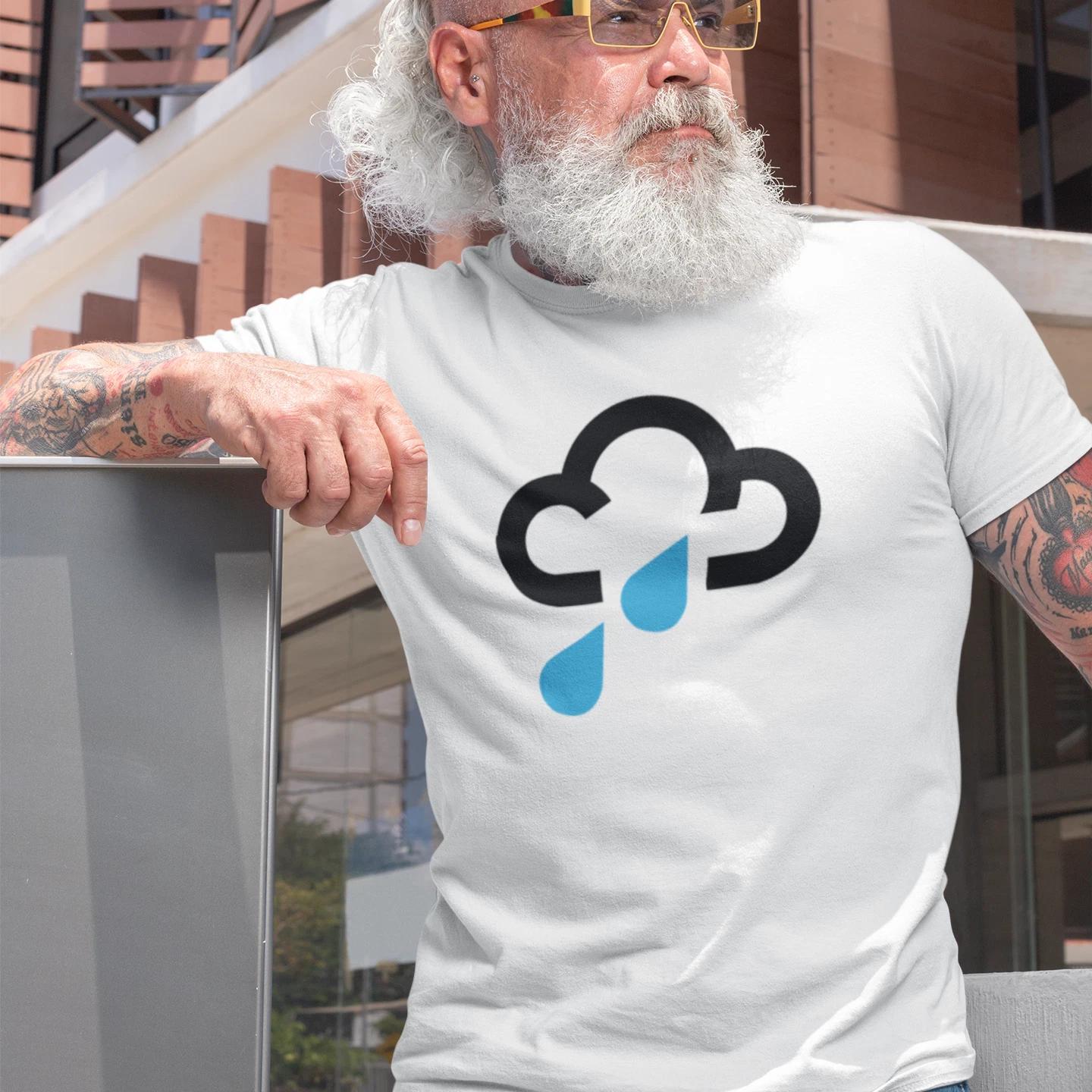 RAINY WEATHER SYMBOL T-Shirt (mood cloudy icon funny cool emotion emoji Britain) S