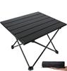 Aluminum Roll-Up Camping Table, Foldable, Compact, for Outdoor Hiking, Picnics, and BBQs, Ultra-Lightweight, with Storage Bag (Black, Small)