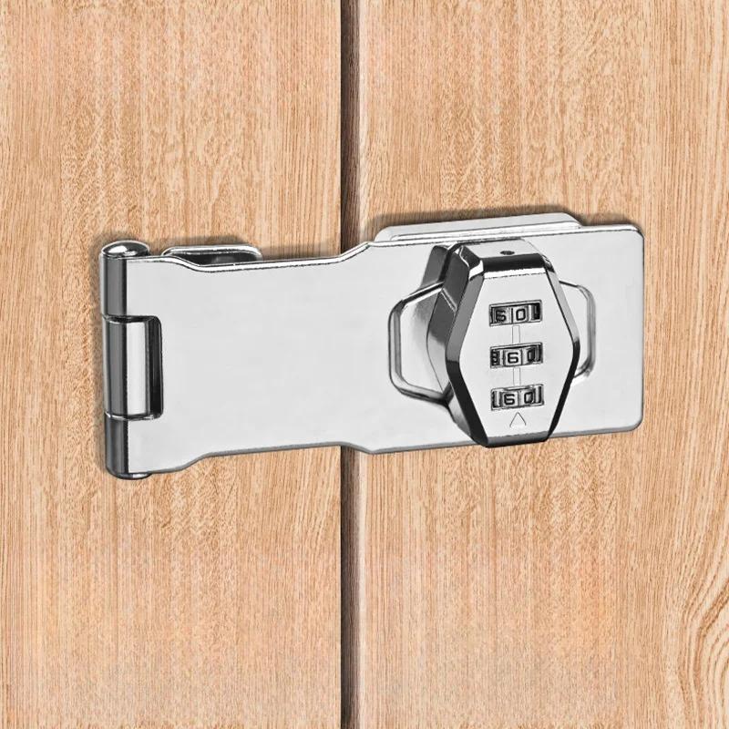 Household Cabinet Password Hasp Locks Cabinet Door Combination Lock Door Security Slide Latch Lock for Small Doors Cabinets Door