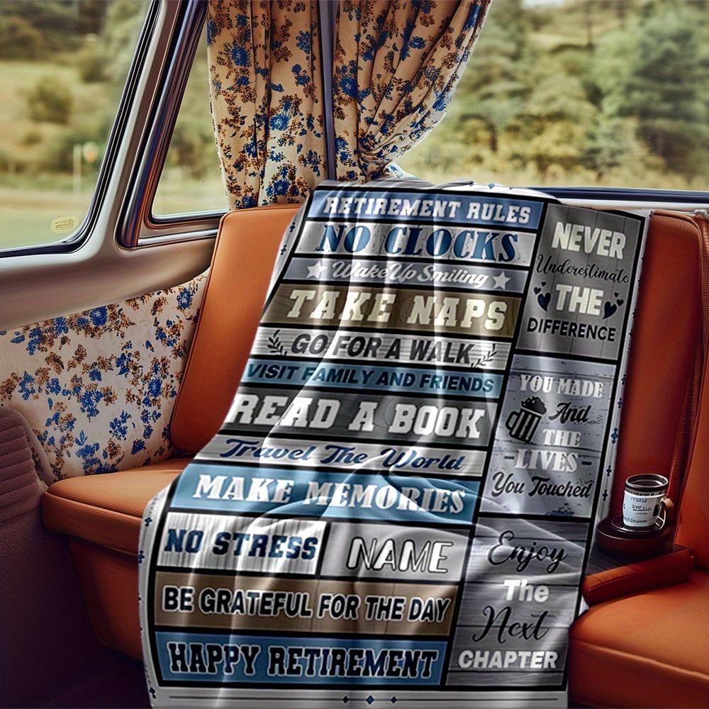 Retirement Rules Blanket Personalized Name Soft Comfortable Stylish Blanket Car Blanket Perfect For Travel Camping Outdoor Home Suitable For All