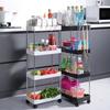 For 3-Layer / 4-Layer Narrow Side Trolley Storage Rack, Wheel, Floor Seam Storage Rack, Bathroom, Kitchen, Laundry, Storage Cart