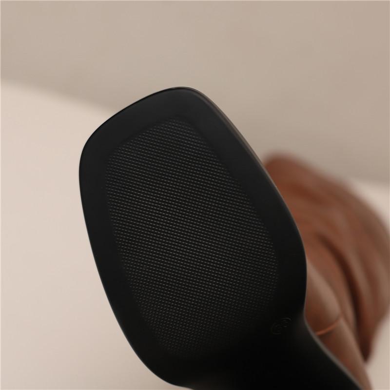 Women's High-heeled Boots Autumn and Winter Thick-heeled Large-size Casual Boots Roman Medium Boots