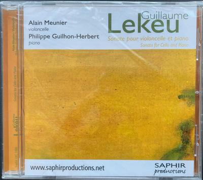 CD GUILLAUME LEKEU - ALAIN MEUNIER, PH - Sonate Pour Violoncelle Et Piano LVC1086 Saphir Producti 2008 France Classical Used