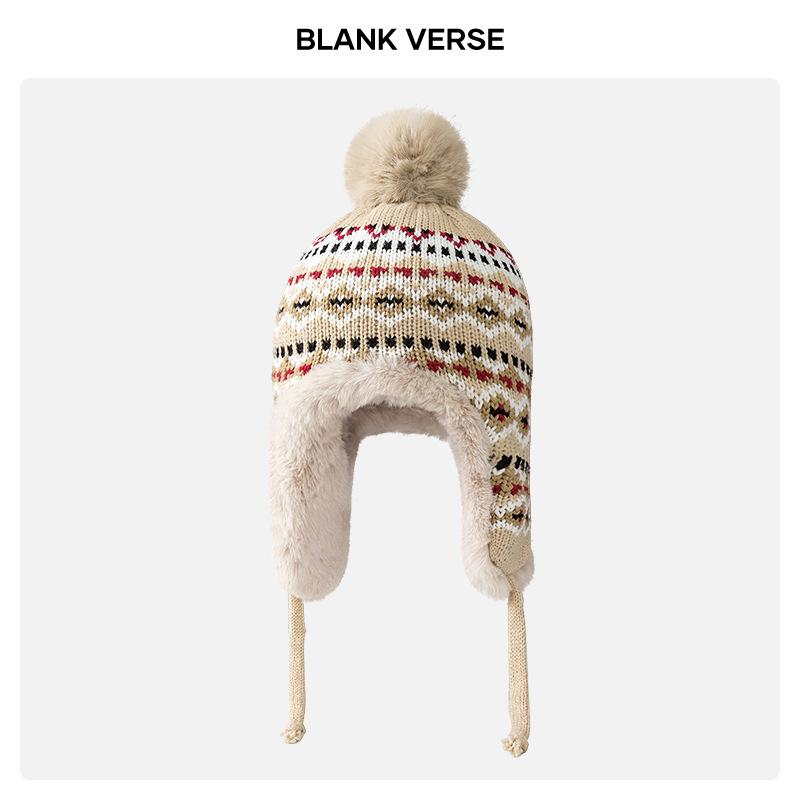 

Ветрозащитная женская ретро показывает маленькое лицо, зимняя плюшевая утолщенная теплая шапка из шерсти с защитой ушей для езды женская