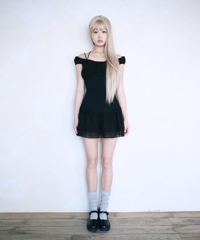 Leijeumiya Nymph Sasha Mini Dress [Black]