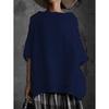 Vintage Art Style Cotton Linen T Shirt With Splicing Details For Casual Wear
