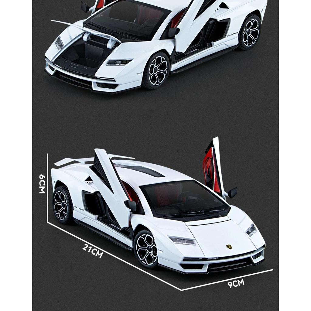 1/24 Lambos Countach LPI800-4 Supercar Alloy Model Diecast Sound Super Racing Lifting Tail Hot Car Wheel Gifts
