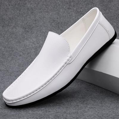 2025 Fashion Mens Shoes High Quality Brand Loafers Comfy Leather Boats Shoes White Men Summer Casual Shoes Size 47