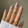 24 Pcs Medium Long Solid Almond Press On Nails Full Coverage Removable Fake Nails Art Wearable False Nail Set
