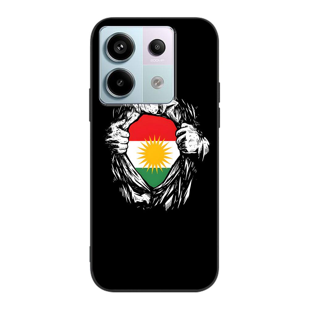 Kurdistan Flag Art Case for Xiaomi Redmi 10 10C 9C 9A 9i 9 Prime 9T 12 12C 10A K40 Pro Black Soft TPU Mobile Phone Bag Cover